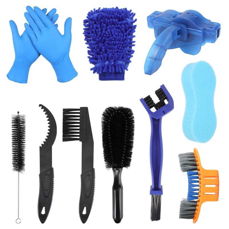 Kit de cepillos para limpieza de bicicletas Oumers, 10 piezas, herramientas para limpiar cadenas de motocicletas, kits de limpie