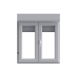 Ventana PVC oscilobatiente con persiana blanca 5 cámaras 117x100cm | Brico Depôt