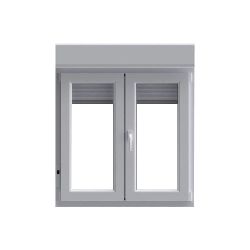 Ventana PVC oscilobatiente con persiana blanca 5 cámaras 117x100cm | Brico Depôt