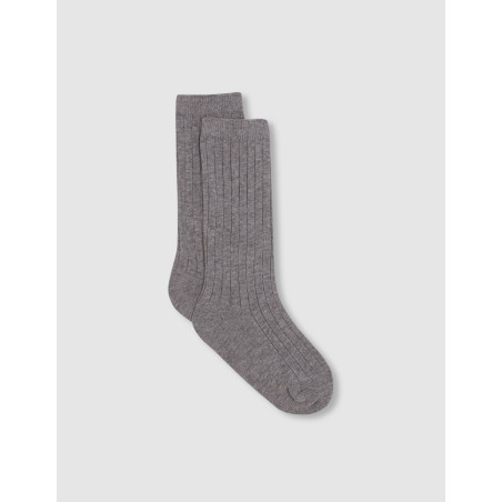 Calcetines canalé gris | Gocco