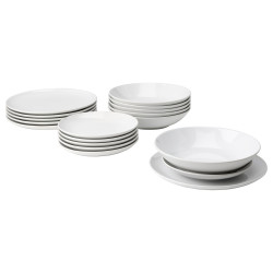 GODMIDDAG vajilla 18 piezas, blanco - IKEA