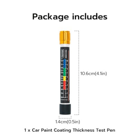 Mcbazel Medidor de Espesor de Pintura, Medidor de Espesor de Pintura para Coches con Punta Magnética y Escala de Micras, Dispos