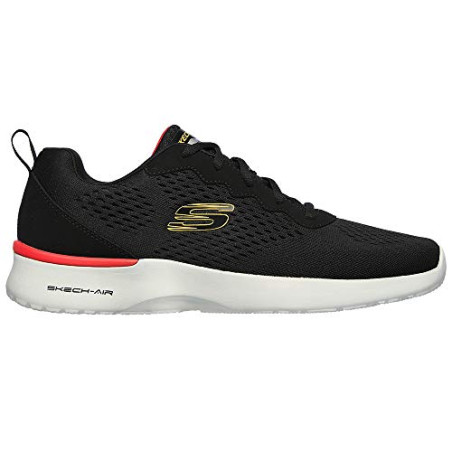 Skechers Skech-Air Dynamight Tuned Up, Zapatillas de Deporte Hombre, Black Engineered Mesh PU Gray Trim, 42 EU