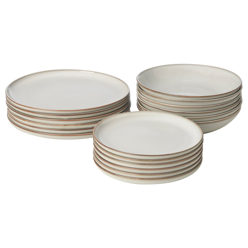 GLADELIG vajilla 18 piezas, gris