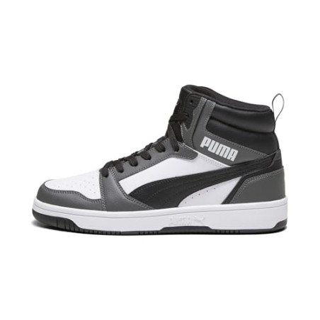 PUMA Rebound V6, Zapatillas Unisex adulto, Puma White Puma Black For All Time Red, 42 EU