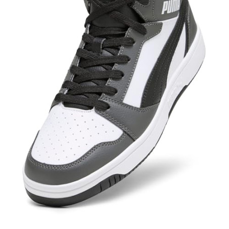 PUMA Rebound V6, Zapatillas Unisex adulto, Puma White Puma Black For All Time Red, 42 EU