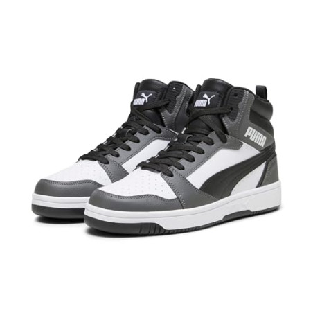 PUMA Rebound V6, Zapatillas Unisex adulto, Puma White Puma Black For All Time Red, 42 EU