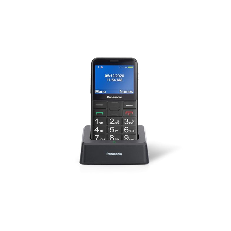 Panasonic KX-TU155EXBN Teléfono Móvil para Personas Mayores, Llamada Prioritaria, Teléfono con Botones Grandes, Compatible co