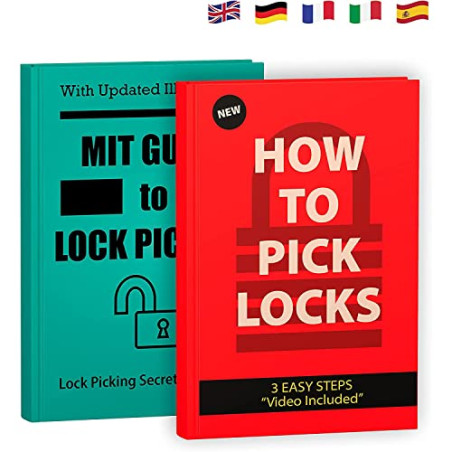 Juego de Ganzúas Cerrajería Profesional 7 en 1 con Cerradura para Puertas de Bombín Cerradura Transparente 2 en 1 de LockCowb
