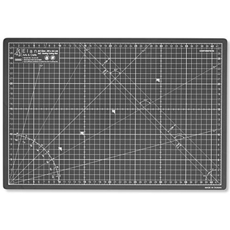 Elan Base de Corte A3 Autocicatrizante Negro, Tabla de Corte 44x30 CM, Tabla Cortar Costura, Cutting Mat A3, Protector mesa Manu