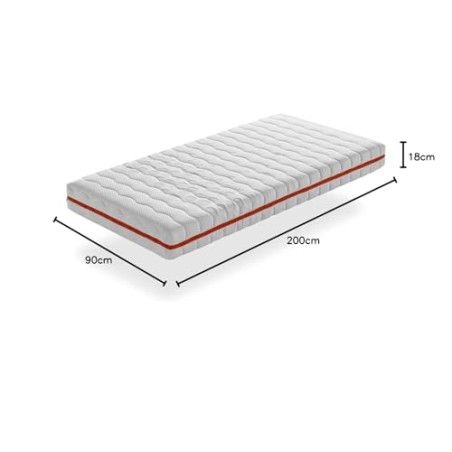 DORMISSIMO Colchon 90x200 Cama Infantil - Altura 18 CM ZAFIR MUELLES - Muelles ensacados, Antibacteriano y desenfundable, Ideal 