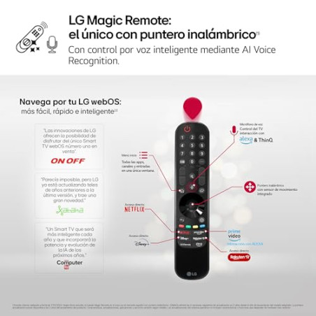 LG 65QNED84A6C - TV 65", QNED 4K, Smart TV, WebOS 25, Super Upscaling, Dolby Vision y Atmos, Alexa/Google Assistant, Negro