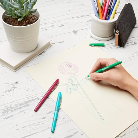 Amazon Basics Rotuladores de punta de fieltro, colores surtidos, paquete de 12