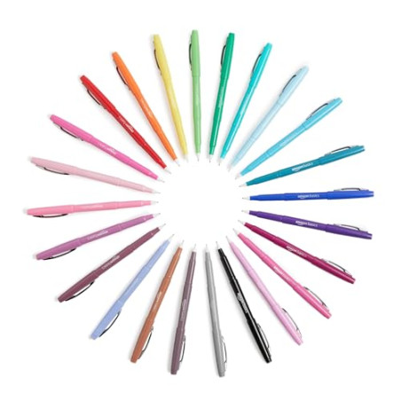 Amazon Basics Rotuladores de punta de fieltro, colores surtidos, paquete de 12