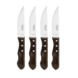 Tramontina Juego de Cuchillos Jumbo para Carne BBQ 12 cm Polywood Castaño FSC® 4 pzas
