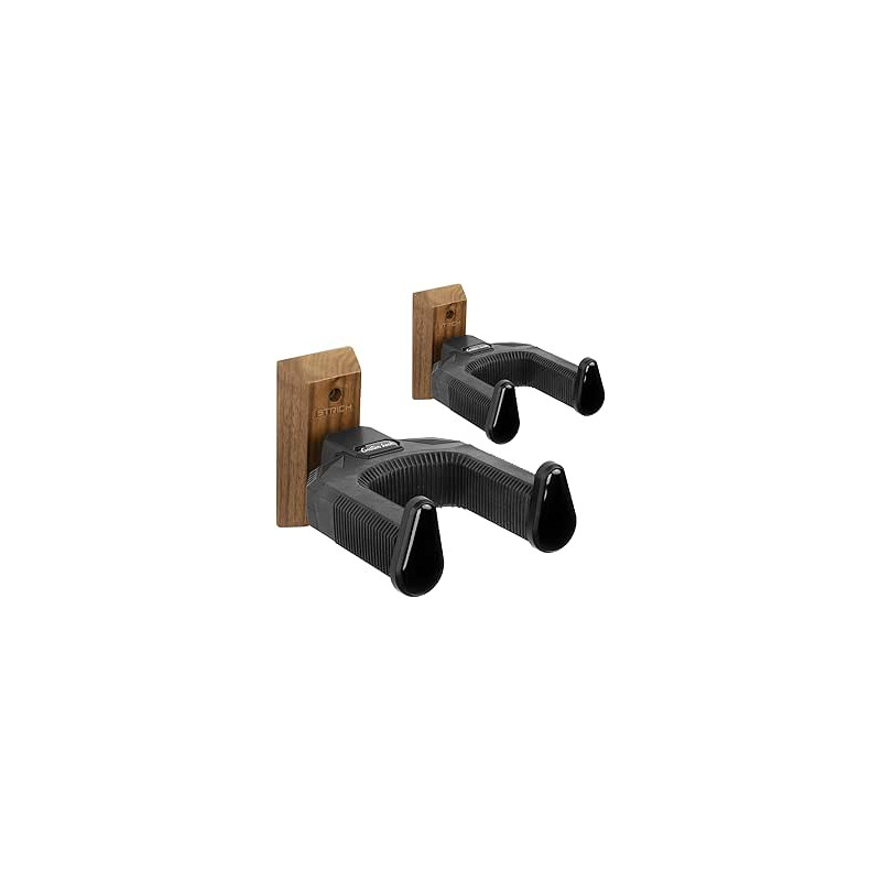 STRICH Soporte de pared para guitarra con base de nogal, soporte de pared para guitarra en forma de U con soporte de bloqueo aut