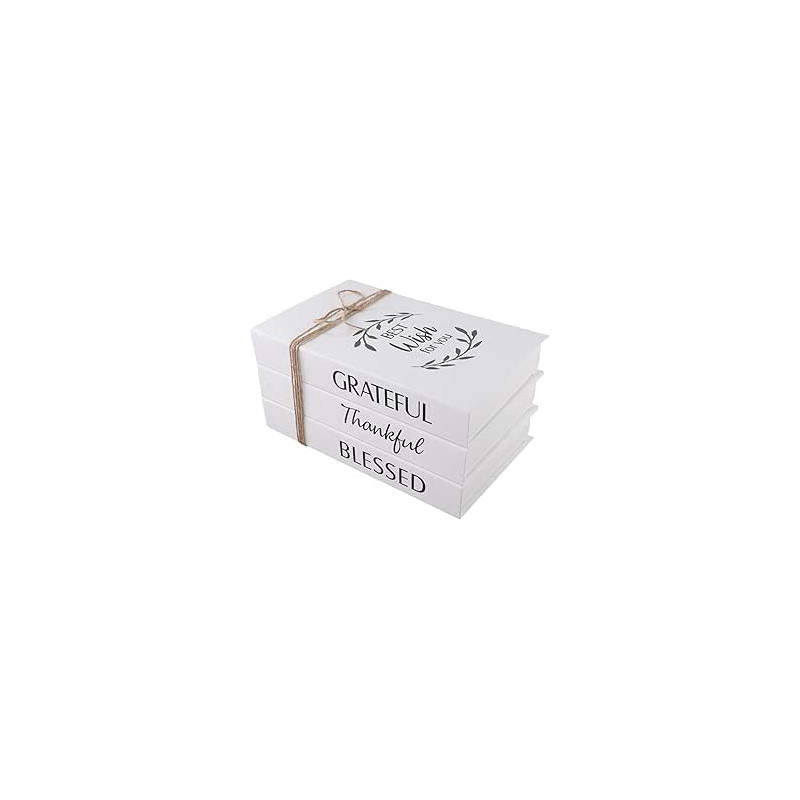 Accesorios de libros rústicos plegables de simulación para decoración del hogar, 3 piezas de adornos de montaje (deseo)