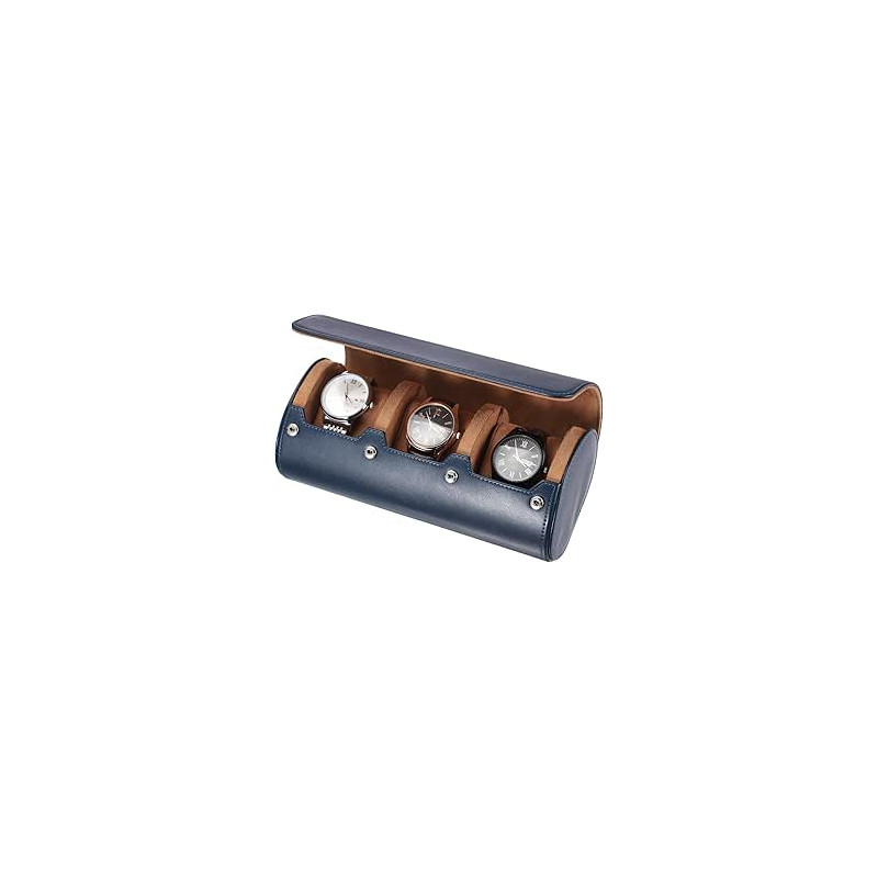 QUARKZMAN Estuche De Viaje Para Relojes Para Hombres Estuche De Viaje En Rollo De Cuero Caja De Almacenamiento Portátil Para Re