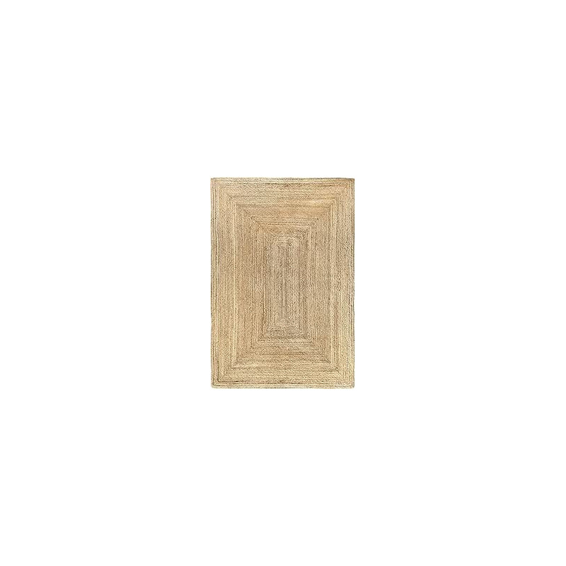 HAMID Alfombra Yute Alhambra Color Natural - Alfombra 100% Fibra de Yute, Trenzado a Mano, Alfombras de Salón, Comedor, Dormito