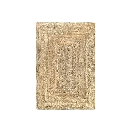 HAMID Alfombra Yute Alhambra Color Natural - Alfombra 100% Fibra de Yute, Trenzado a Mano, Alfombras de Salón, Comedor, Dormito