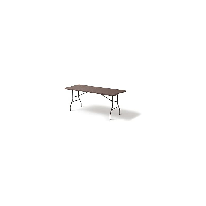 KG KITGARDEN Mesa Plegable Portátil Multifuncional, 180x74x74cm, Imitación a Madera, Marrón
